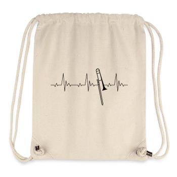Trombone heartbeat frequency pulse ECG - Stanley/Stella Recycled Gym Bag - natural - Front