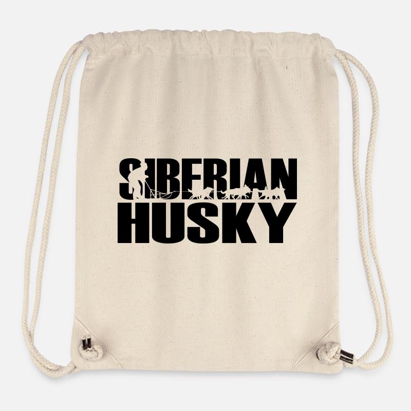 Schlittenhunde Siberian Husky - Stanley/Stella recycelter Gym Bag - Naturweiß