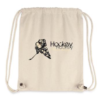 Eishockey Action Illustration - Stanley/Stella recycelter Gym Bag - Naturweiß - Vorne
