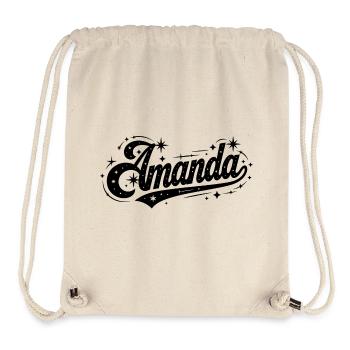 Amanda prénom famille de famille - Sac à cordon recyclé Stanley/Stella - blanc naturel - Devant