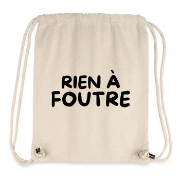 Humour Slogan Humoristique Simple Rien à Foutre - Sac à cordon recyclé Stanley/Stella - blanc naturel - Devant