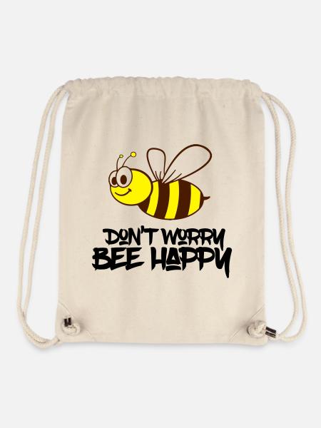bee happy - Stanley/Stella recycelter Gym Bag - Naturweiß