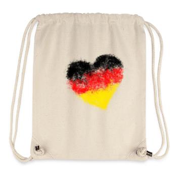 WM EM Deutschland Herz Weltmeister Fußball - Stanley/Stella recycelter Gym Bag - Naturweiß - Vorne