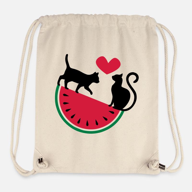 Melon Cat Love - Stanley/Stella Recycled Gym Bag - natural