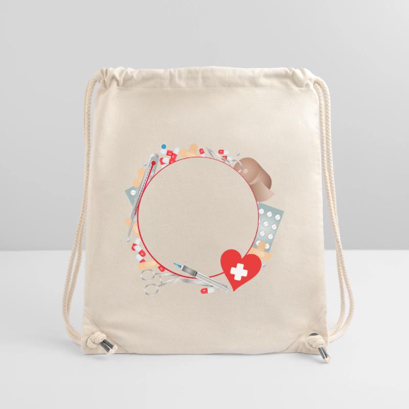 Erste Hilfe Set oder Reiseapotheke als Rahmen Stanley/Stella recycelter Gym Bag