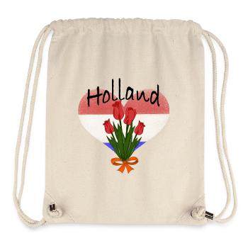 Cœur de tulipe de Hollande - Sac à cordon recyclé Stanley/Stella - blanc naturel - Devant