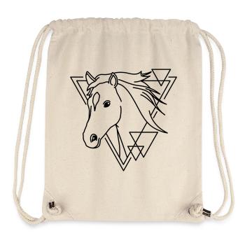 Pferd in geometrischer Form - Line-Art-Design - Stanley/Stella recycelter Gym Bag - Naturweiß - Vorne
