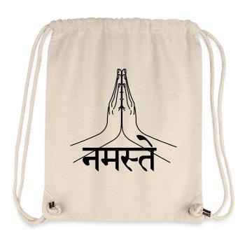 Namaste Sanskrit écrit mains - Sac à cordon recyclé Stanley/Stella - blanc naturel - Devant
