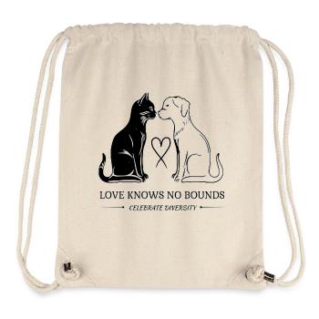 Cat & Dog: Love Knows No Boundaries - Stanley/Stella Recycled Gym Bag - natural - Front
