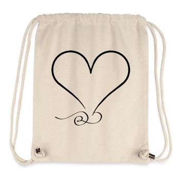 Coeur orné – minimaliste et unique - Sac à cordon recyclé Stanley/Stella - blanc naturel - Devant