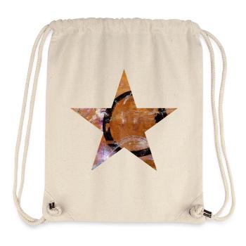 Star - Five Prongs - Symbol - Monoprint - Circle - Stanley/Stella Recycled Gym Bag - natural - Front