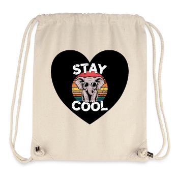 Cool bleiben Elefant Retro - Stanley/Stella recycelter Gym Bag - Naturweiß - Vorne