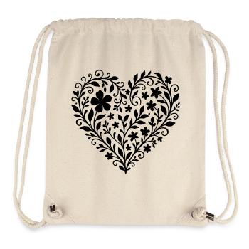Expressive floral pattern in the shape of a heart - Stanley/Stella Recycled Gym Bag - natural - Front