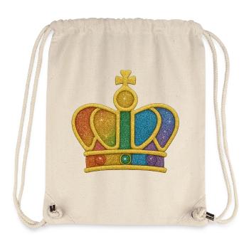 Regenbogen-Glitzerkronen-Design - Stanley/Stella recycelter Gym Bag - Naturweiß - Vorne
