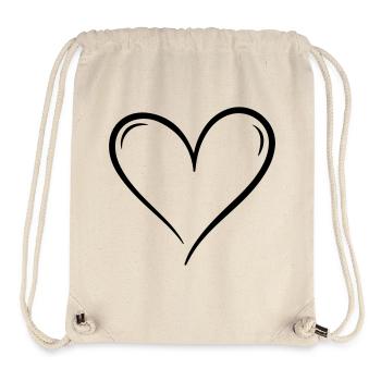 Heart icon illustration - Stanley/Stella Recycled Gym Bag - natural - Front