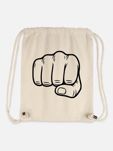 Faust Handzeichen – Fist Symbol - Stanley/Stella recycelter Gym Bag - Naturweiß