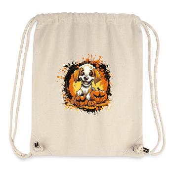 Dog Pumpkin Halloween Motif - Stanley/Stella Recycled Gym Bag - natural - Front