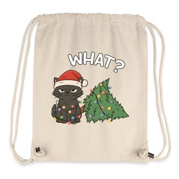 Funny Cute Cat Christmas Sass - Stanley/Stella Recycled Gym Bag - natural - Front