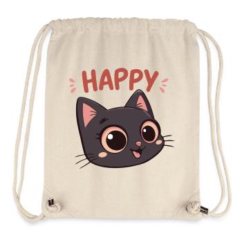 Happy Black Cat Cartoon - Stanley/Stella Recycled Gym Bag - natural - Front