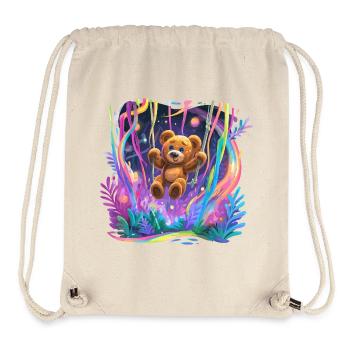 Neonwald-Teddybär auf Schaukel - Stanley/Stella recycelter Gym Bag - Naturweiß - Vorne
