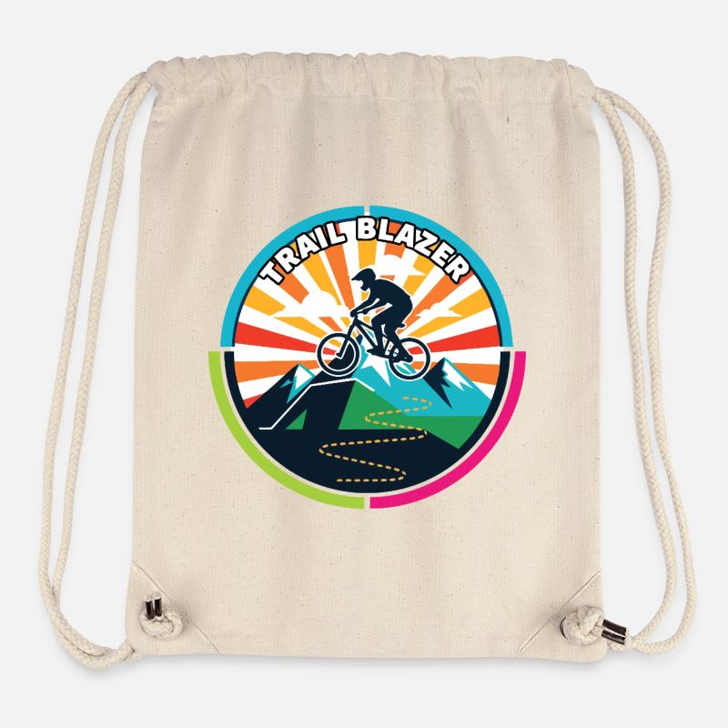 Motif de randonnée VTT Enduro Trail Blazer - Sac à cordon recyclé Stanley/Stella - blanc naturel