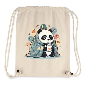 Kuschelpanda unter Wolkendecke - Stanley/Stella recycelter Gym Bag - Naturweiß - Vorne