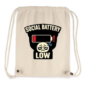 Social Battery Low Tee – Hilarious Introvert Humor - Stanley/Stella Recycled Gym Bag - natural - Front
