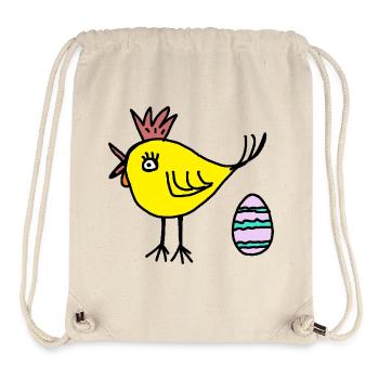 Œufs de poulet poussin de Pâques Enfants - Sac à cordon recyclé Stanley/Stella - blanc naturel - Devant
