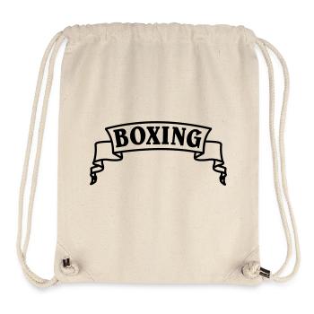 Boxen Boxtext in Wimpel oder Banner - Stanley/Stella recycelter Gym Bag - Naturweiß - Vorne