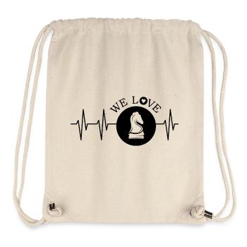 Schach Puls Herzschlag Pferd Symbol Liebe knight - Stanley/Stella recycelter Gym Bag - Naturweiß - Vorne