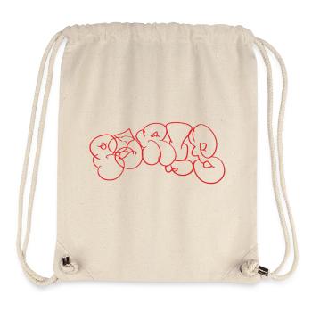 Roter Graffiti Bubble Paris Schriftzug - Stanley/Stella recycelter Gym Bag - Naturweiß - Vorne