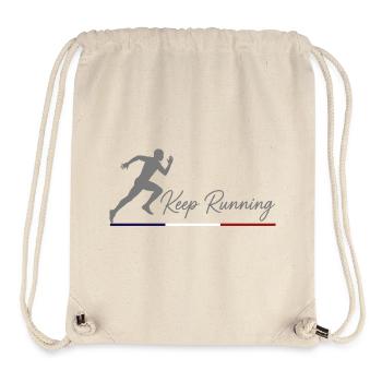 Keep Running Silhouette Sportive Drapeau France V2 - Sac à cordon recyclé Stanley/Stella - blanc naturel - Devant