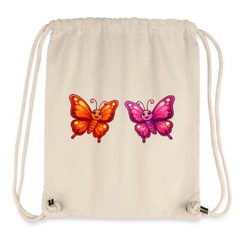 Bunte Cartoon-Schmetterlinge - Stanley/Stella recycelter Gym Bag - Naturweiß - Vorne