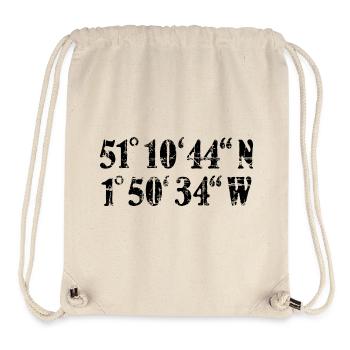 Stonehenge Koordinaten (Vintage/Schwarz) - Stanley/Stella recycelter Gym Bag - Naturweiß - Vorne