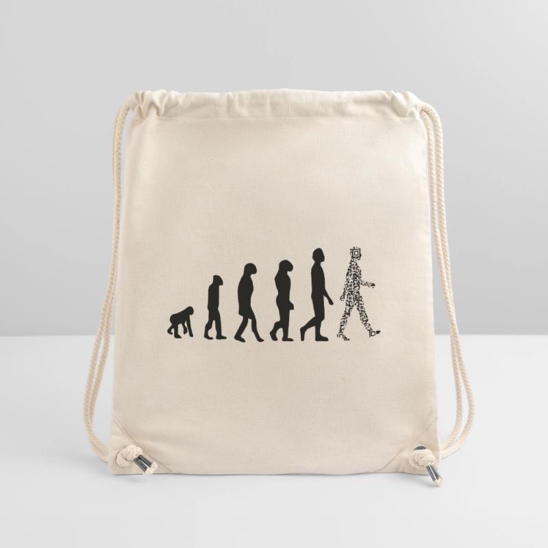Evolution QR code - Humour pass sanitaire Sac à cordon recyclé Stanley/Stella