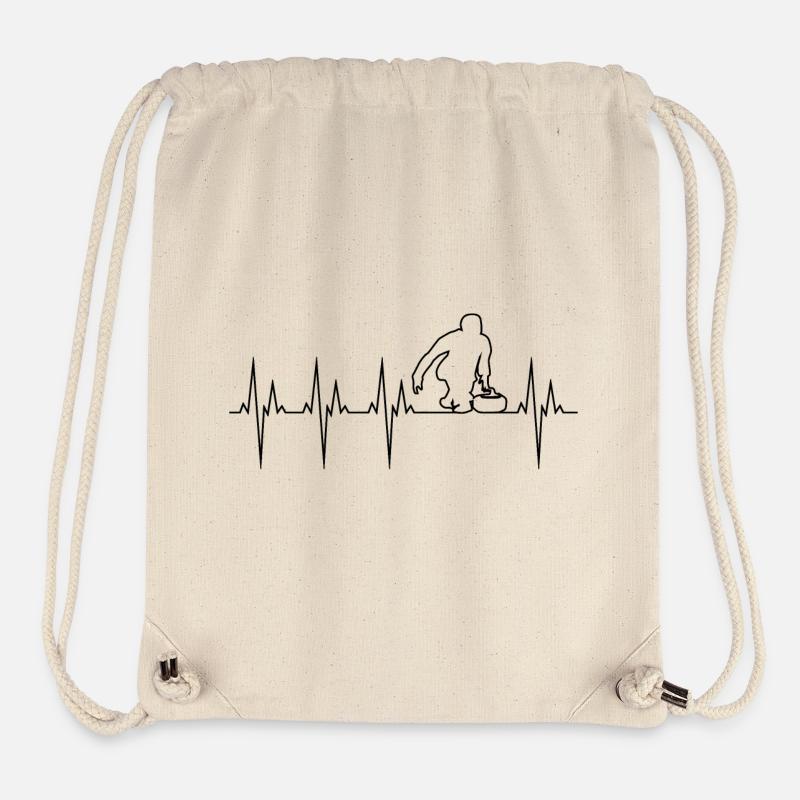 Curling électrocardiogramme ECG - Sac à cordon recyclé Stanley/Stella - blanc naturel