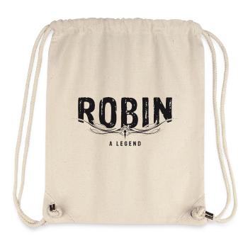 ROBIN A LEGEND décoré - Sac à cordon recyclé Stanley/Stella - blanc naturel - Devant