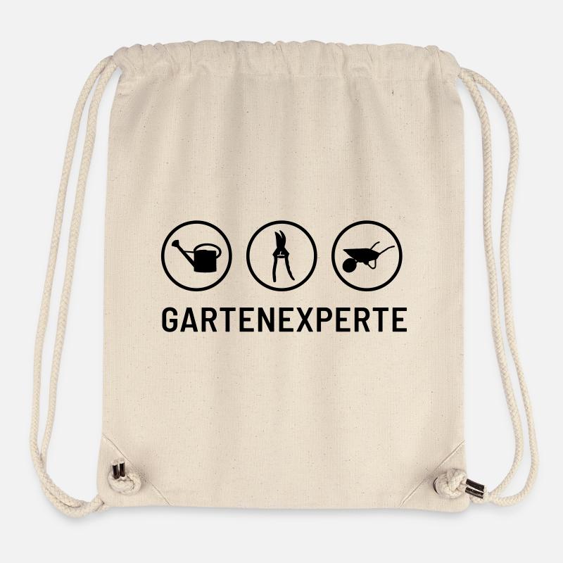 Expert du jardin : Arrosoir, taille-haie, brouette - Sac à cordon recyclé Stanley/Stella - blanc naturel