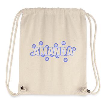 Amanda en cœur - Sac à cordon recyclé Stanley/Stella - blanc naturel - Devant