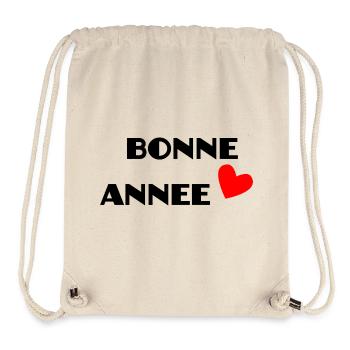 BONNE ANNEE. SAINT SYLVESTRE. MEILLEURS VOEUX - Sac à cordon recyclé Stanley/Stella - blanc naturel - Devant