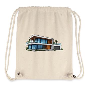 Modern Villa Architecture Illustration - Stanley/Stella Recycled Gym Bag - natural - Front