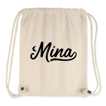 Mina Vorname Name Kalligrafie Mond Sterne Typo - Stanley/Stella recycelter Gym Bag - Naturweiß - Vorne