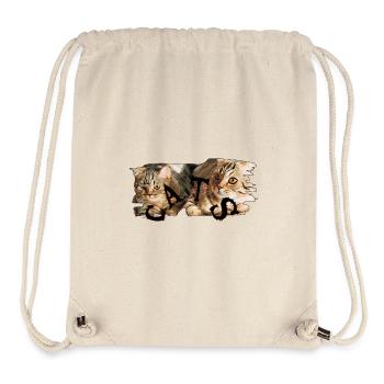 Katzen-Collage: Zerrissene Fellkunst - Stanley/Stella recycelter Gym Bag - Naturweiß - Vorne