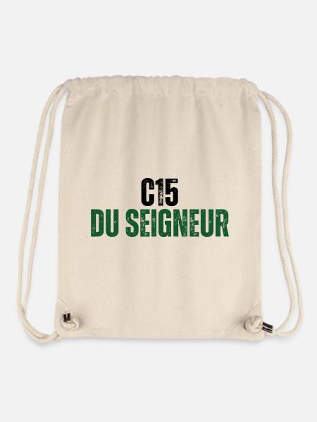 C15 du seigneur, seigneurie - Sac à cordon recyclé Stanley/Stella - blanc naturel