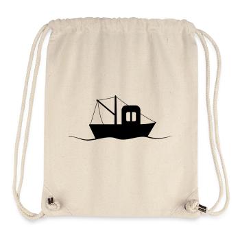 Fischkutter Silhouette, kleines Schiff - Stanley/Stella recycelter Gym Bag - Naturweiß - Vorne