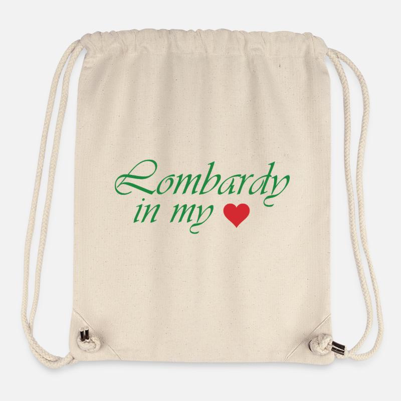 Conception de l’écriture Lombardy Heart - Sac à cordon recyclé Stanley/Stella - blanc naturel