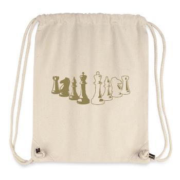 Échiquier en silhouette minimaliste - Sac à cordon recyclé Stanley/Stella - blanc naturel - Devant