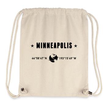 Minneapolis, Minnesota, coordonnées de la planète Terre - Sac à cordon recyclé Stanley/Stella - blanc naturel - Devant