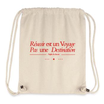 Réussir est un voyage, pas une destination - Sac à cordon recyclé Stanley/Stella - blanc naturel - Devant