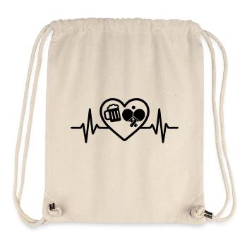 Herz Bier Tischtennis Humor - Stanley/Stella recycelter Gym Bag - Naturweiß - Vorne